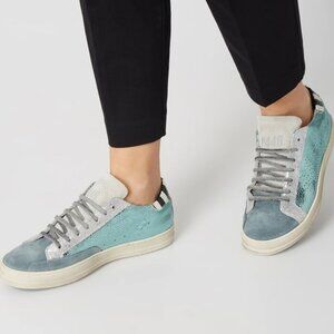P448 Blue and Silver Sneakers with Metallic Finish